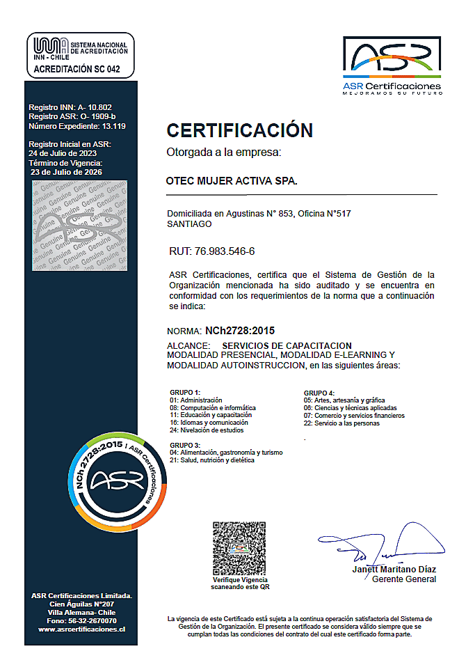 Certificado OMA